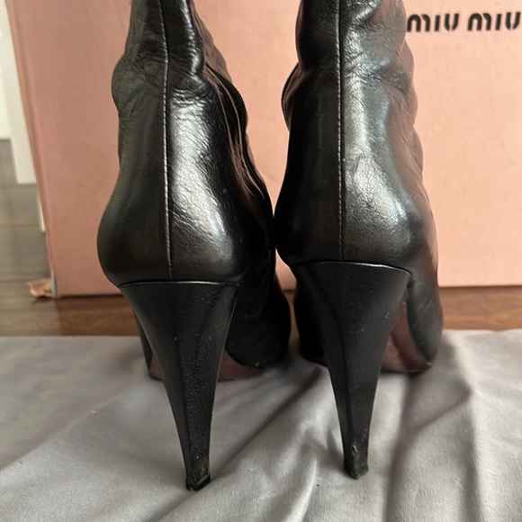 Authentic Miu Miu ruched leather boots - Picture 5 of 8